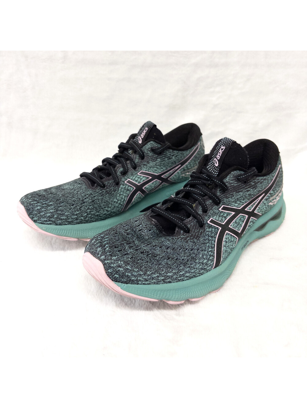 Asics Gel-Nimbus 24 Womens Sneakers Size 9 Teal Black Running Shoes 1012B201